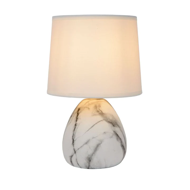 LAMPARA DE MESA MARMO BLANCO Ø16-1XE14